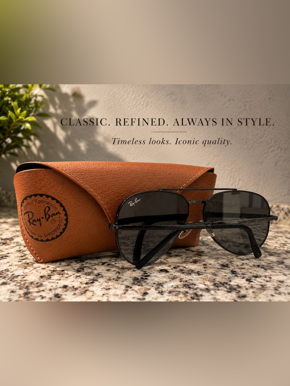Ray-Ban RB3625 Aviator Sunglasses Black Frame Gray Lenses w/ Case - Picture 3 of 6